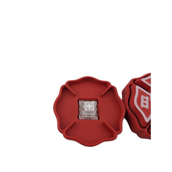 Fire Dept Fidget Clicker Red White excellent condition tactile toy fire fighters - Picture 3 of 4